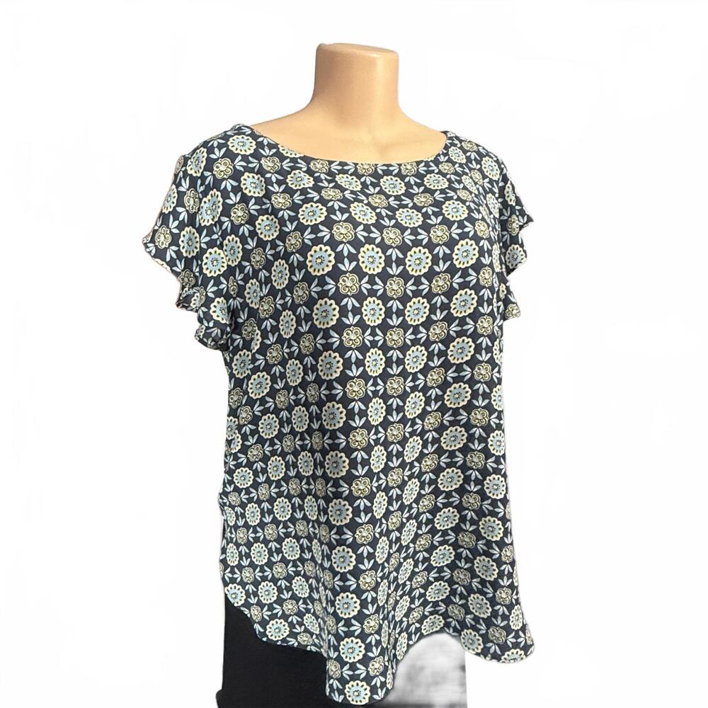 Loft‎ Women's Floral Pattern Short Sleeve Top